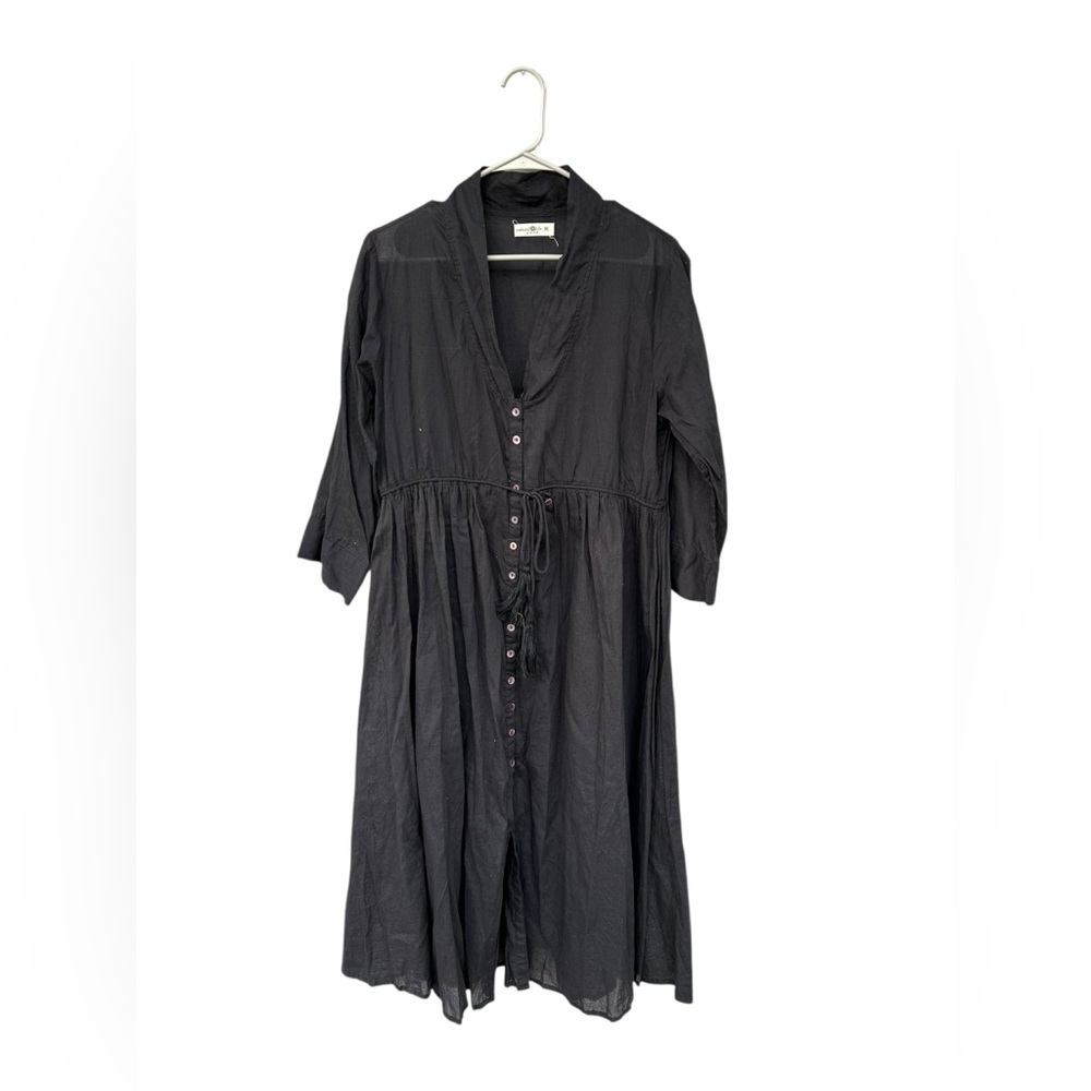 Natural Life 100% Organic Cotton Long Sleeve Dress - Size Medium - Black - Picture 6 of 14